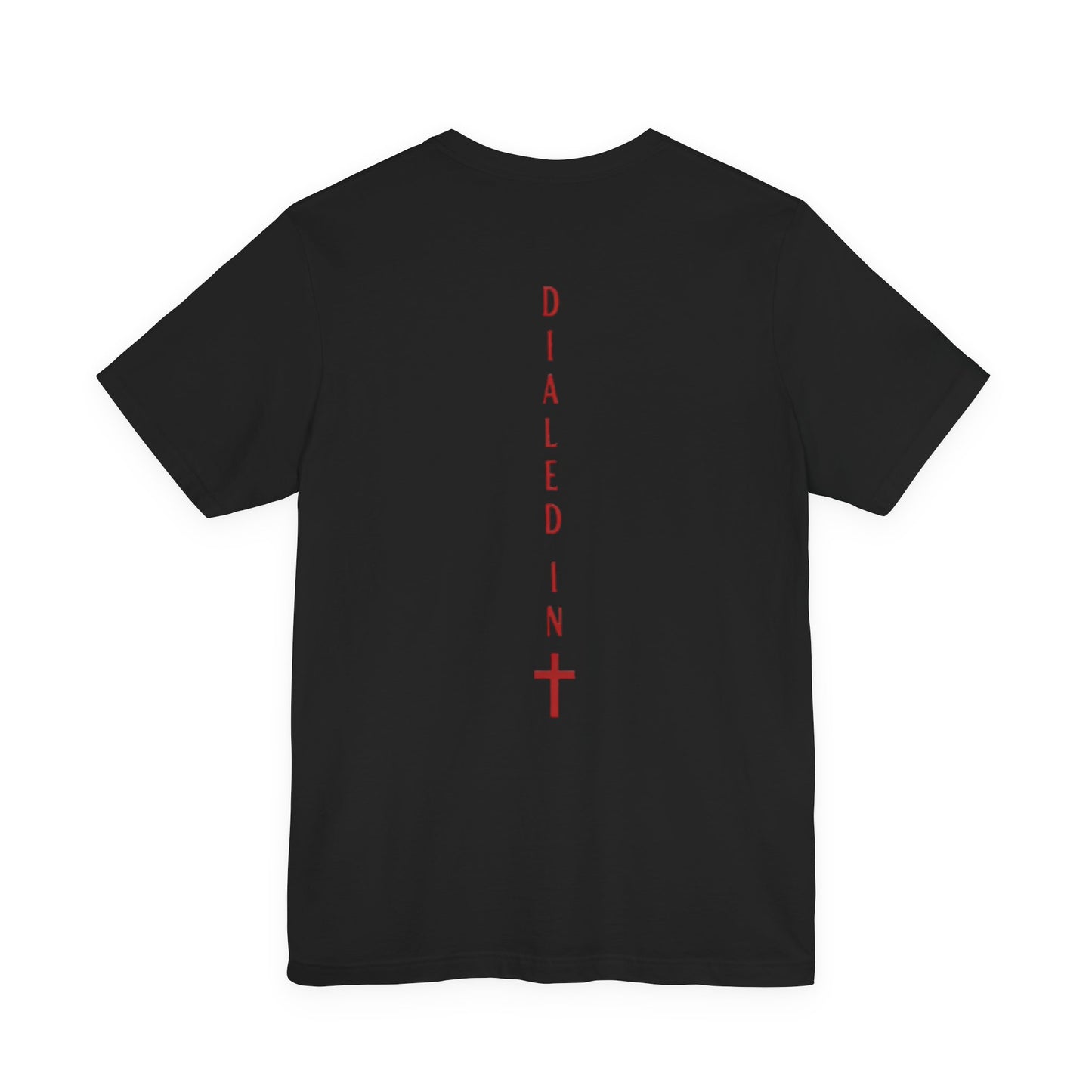 Faith Tee — "FitForge Dialed In" Christian Cross T‑Shirt